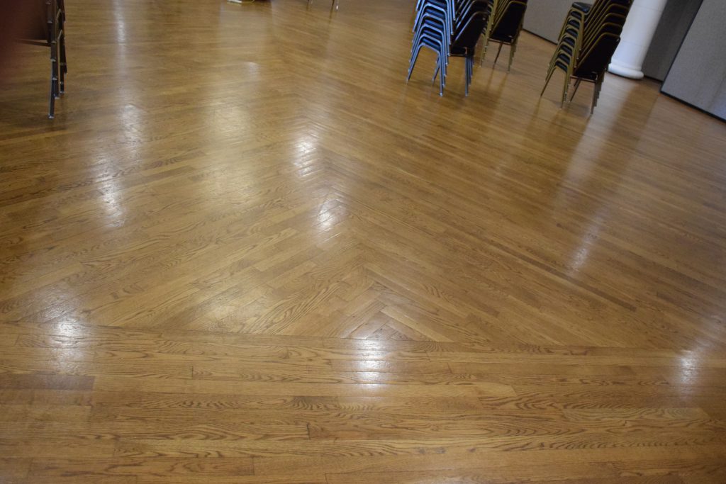Zoomed in photo of lovely woden dance floor.